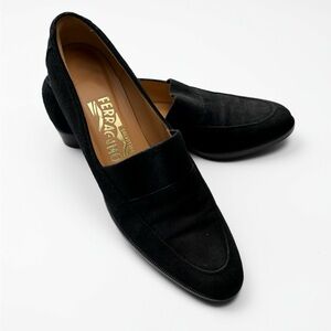 Salvatore Ferragamo Black Suede Women's Loafers